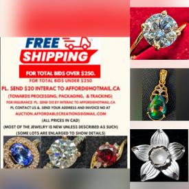 MaxSold Auction: This online auction features gemstone jewelry, silver jewelry, jewelry findings, coins, and loose gemstones such as diamonds, sapphires, peridot, emeralds, rubies, opals, moissanite, garnets, and much, much, more!!!