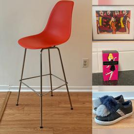 MaxSold Auction: This online auction features designer perfumes, milk glass, Herman Miller Eames stools, Japanese woodblock prints, stained glass table lamp, Indigenous art, pet products, small kitchen appliances, golf bags, bike, and much more!!