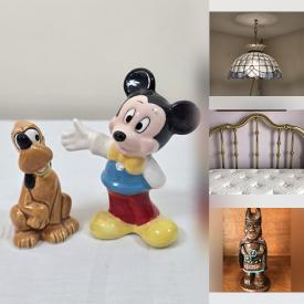 MaxSold Auction: This online auction features Pendelin bunnies, Disney collectibles, trinket boxes, art glass, perfume bottles, stained glass suncatchers, cookie jars, art books, wood carvings, futon, desk & hutch, TVs, collector plates, art pottery, and more!
