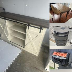 MaxSold Auction: This online auction features mini fridge, Farmhouse sideboard, sports equipment, games, rain barrel, garden tools, composter, area rugs, puzzles, accent chairs, LED light ring, and more!