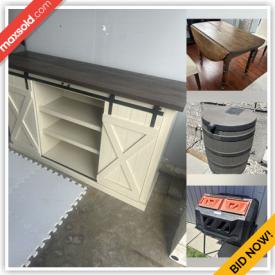 MaxSold Auction: This online auction features mini fridge, Farmhouse sideboard, sports equipment, games, rain barrel, garden tools, composter, area rugs, puzzles, accent chairs, LED light ring, and more!