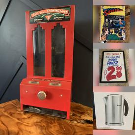 MaxSold Auction: This online auction includes comic artworks, Avengers, Deadpool, Spiderman and other comic books, foot bath, rug, vintage Honest Ed sign and other wall art, frames, books, mirrors, vintage camera bag, vintage coin operated dispenser, Umbrella Academy merchandise, vintage Simpsons dolls and more!