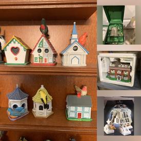 MaxSold Auction: This online auction features themed teapots, thimble collection, art glass, roll top desk, art pottery, Lenox miniature birdhouses, stein collection, mantle clock, stained glass panels, garden art, solar lights, lawnmower, patio furniture, firepit, BBQ grill, porcelain dolls, wicker furniture, vintage books, vinyl records, men’s clothing, day bed, Kincade tree, pewter steins, games, toys, new diecast vehicles, stereo components, animal figurines, Dickens Village houses, Disney collectibles, humidifier, small kitchen appliances, coins, lighters, Lego kits, sports trading cards, costume jewelry, and much, much, more!!!