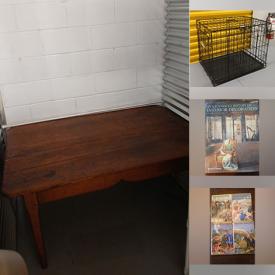 MaxSold Auction: This online auction features table lamps, antique dining table, throw pillows, linens, floor vases, pet products, area rugs, coffee table books, and more!
