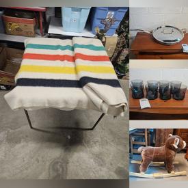 MaxSold Auction: This Charity/Fundraising Online Auction features MCM camel saddle stool, Roseville bowl, Snow Babies, vintage children’s books, metal/glass table, art pottery, vinyl records, vintage bottles, vintage Satsuma dish set, glass decanters, Lenox ornaments, Madame Alexander dolls, art supplies, Longaberger baskets, small kitchen appliances, fishing gear, power tools, and much, much, more!!!