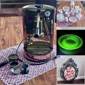 MaxSold Auction: This online auction features milk glass, small kitchen appliances, vintage chandelier, decorative plates, vintage ashtrays, bistro set, camping gear, DVDs, cabinet doors, games, power & hand tools, costume jewelry, art glass, Vaseline glass, railway spikes, TV, and much, much, more!!!