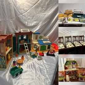 MaxSold Auction: This online auction features vintage toys, McDonald’s toys, puzzles, vintage Barbie accessories, office supplies, vintage Pyrex, vintage dresser set, art pottery, Cherished Teddies, vintage Hurrican lamps, pet products, Red Rose Tea figures, Beatrix Potter music boxes, vintage crocks, vintage books, dehumidifier, fitness gear, fishing gear, Captain bed, antique yarn winder, and much, much, more!!!