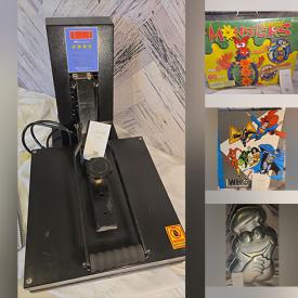MaxSold Auction: This online auction features model kits, NIB motion light, comics, Pokemon cards, beauty appliances, games, NIB toys, novelty cake molds, Lego kit, children’s books, craft supplies, new men’s clothing, t-shirt transfer press, sports trading cards, mini washing machine, Coca-Cola collectibles, and more!