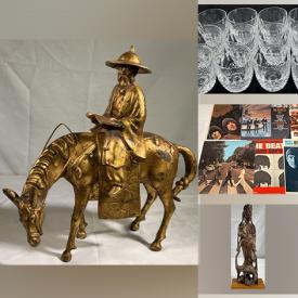 MaxSold Auction: This online auction features Waterford crystal glassware, framed lithographs, vintage Chinese figurines, vintage wood carvings, Belleek figurines, Indigenous dolls, Mexican Folk Art figurines, Chinese cast metal figurines, stone carvings, vintage Ukrainian folk figurines, Royal Doulton figurines, Lladro figurines, antique samovar, Far Eastern style curio cabinets, vinyl records, and much, much, more!!!