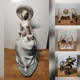MaxSold Auction: This online auction features Lladro figurines, art glass, onyx teacups, Royal Doulton figurines, video games, sports trading cards, vintage Mexican chests, vinyl records, stone sculptures, antique KPM candelabras, vintage Chinese Mudmans, and much, much, more!!!