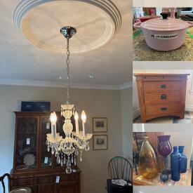 MaxSold Auction: This auction features Electric Wheelchair, Sporting Goods, Framed Art, Throw Pillows, Television, Stairlifts, Kitchenware, Le Creuset, Books, Hutch, Chandeliers, Figurines, Bedroom Furniture, Dining Furniture, and much much more!