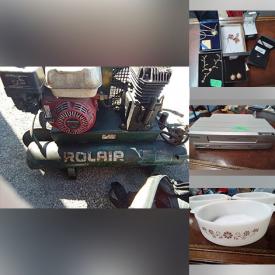 MaxSold Auction: This online auction features air compressor, action figures, art supplies, costume jewelry, children’s books, power & hand tools, toys, hardware, puzzles, kids\' weighted blankets, novelty banks, and more!