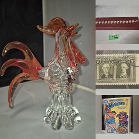 MaxSold Auction: This online auction features decanter set, Precious Moments figurines, art glass, perfume bottles, S & P shakers, collector plates, Cherished Teddies, trinket boxes, thimble collection, puzzles, Evesham, teacup/saucer sets, vintage jewelry, stamps, comics, coins, beer steins, Pokemon cards, sports collectibles, Lego set, KLM houses, toys, vintage books, children’s books, and much, much, more!!!