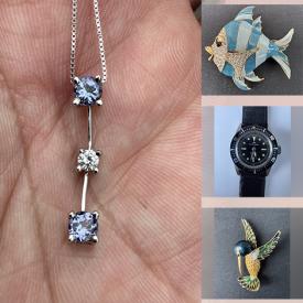 MaxSold Auction: This online auction features gold jewelry, pearl jewelry, sterling silver jewelry, vintage D’Orlan brooches, watches, and more!