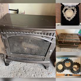 MaxSold Auction: This online auction features vintage Pyrex, TV, folding table, area rug & runners, chest freezer, antique chair, wrought iron makeup table, costume jewelry, cameo, table lamps, antique mirror, yard tools, office supplies, game, ashtrays, steamer trunk, electric fireplace, and much, much, more!!!