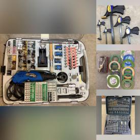MaxSold Auction: This online auction features work light, power & hand tools, industrial heater, extension cords, sledge hammers, vintage block & tackle, plumbing supplies, painting supplies, TVs, heat mat, engine stand, and more!