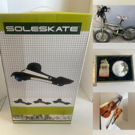 MaxSold Auction: This online auction features art pottery, coins, vintage clay roasting pot, oil lamp, novelty teapot, violin, strip light, yarn, children’s books, sewing machine, games, bike, and more!