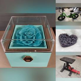 MaxSold Auction: This online auction features bikes, metal wall art, electric scooters, mobility scooters, electric bikes, bike parts, new heated apparel, new 3-wheel skateboards, art supplies, craft kits, pet products, fitness gear, new wall lanterns, 3D puzzle, new beauty products, DVDs, chandeliers, hardware, power & hand tools, game, new toys, motorcycle lift, Blu-Rays, and much, much, more!!!