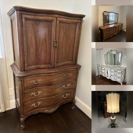 MaxSold Auction: This online auction features upright piano, vintage dressers, vintage vanity, vintage French Provincial pieces, table lamps, vintage wall sconce, vintage ashtrays, office chairs, guitar, and much more!!