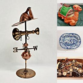MaxSold Auction: This online auction features art glass, vintage glass bottles, vintage blow mold decorations, vintage tools, Depression glass, Amber glass, vintage inkwells, Uranium glass, watches, Hallmark ornaments, vintage creamer collection, vintage fishing gear, NIB collector Barbie, vintage animal figures, vintage children’s books, vintage milk glass, teacup/saucer sets, McCoy planter, perfume bottle, Bunnykins, and much, much, more!!!