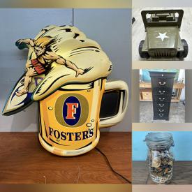 MaxSold Auction: This online auction features Pokemon cards, vintage cameras, coins, antique torpedo bottles, antique xylophone, golf clubs, sports trading cards, art glass, toys, pressure washers, power & hand tools, beer sign, comics, Disney serigraphs, games, vinyl records, plumbing supplies, bike, laptops, jewelry cabinet, Fiesta ware, pet products, TV, chainsaw, small kitchen appliances, kids’s playset, art supplies, window AC unit, DVDs, fishing gear, fitness gear, and much, much, more!!!