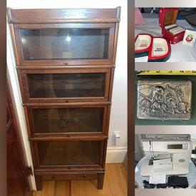 MaxSold Auction: This online auction features vintage secretary desk, vintage mantel clock, miniature jugs & creamers, Toby mug, oil lamps, Hummel figurines, art glass, animal figurines, art supplies, yarn, sewing machine, sewing supplies, barrister bookcase, serger, vintage slag lamp, area rugs, costume jewelry, office supplies, leather recliner, crystal collector plates, vintage Pyrex, vintage stoneware crock, bikes, sports equipment, power & hand tools, small kitchen appliances, vintage Luster set, bar stools, and much, much, more!!!