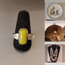 MaxSold Auction: This online auction features costume jewelry, silver jewerly, gemstone jewelry, pewter pins, hat pins, aromatherapy pendants, charm bracelet, belts, vintage beaded necklaces, Pokemon cards, sports trading cards, sports collectibles, vintage plastic horses, Hummel Christmas plates, and much, much, more!!!