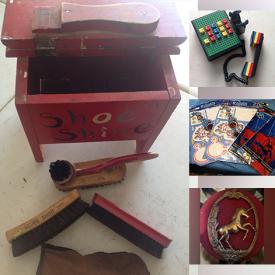 MaxSold Auction: This online auction features sports trading cards, insulators, antique books, antique bottles, oil lamps, soapstone carving, vintage tin cans, NIB Furbys, art glass, vintage tools, craft kits, brass collectibles, horse brass, vinyl records, Pokemon collectibles, comics, violin, DVDs, video games, collector plates, fishing gear, quilt, yarn, Coka-Cola collectibles, vintage marbles, and more!