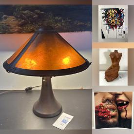 MaxSold Auction: This online auction features Art Deco vases, Royal Doulton figurines, cookie jar, collector spoons, art pottery, vintage Buddha heads, pewter plates, Carnival glass, art glass, Pueblo pottery, jadeite, Carl Paoli painting, David Suh LE prints, pewter tankard, Stephan Fellerman pendant lamp, redware pottery vase, Jonathan Adler vases, and much, much, more!!!