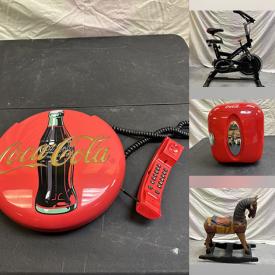 MaxSold Auction: This online auction features items such as vintage Coca-Cola collectibles, antique furniture, Nexgrill portable grill, Jetbike exercise bike, LG microwave, wooden rocking horse, Delftware china, signed prints, entertainment unit, and much, much, more!!!