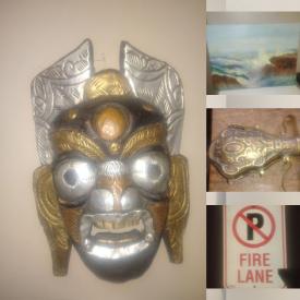 MaxSold Auction: This online auction features bar mirror, wall mask, vintage bottles, Royal Family collectibles, Bosson heads, sports trading cards, stamps, sewing machine, porcelain doll, Pokemon cards, Toby mug, Belleek, and more!!
