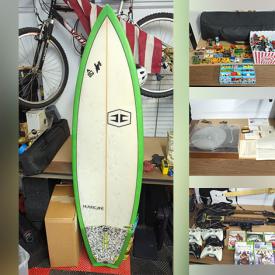MaxSold Auction: This online auction features wifi cameras, watches, fashion jewelry, CDs, computer & accessories, surfboard, puzzles, games, stereo components, sports trading cards, toys, hand tools, comics, video games & accessories, office supplies, men’s shoes, art supplies, camping gear, portable AC unit, and much, much, more!!!