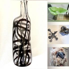 MaxSold Auction: This online auction features enamel dishes, metal sculpture, art glass, Fiestaware, Georges Meurant artwork, Karim Rashid sculpture, Howard Miller wood bowl, art pottery, small kitchen appliances, Jadeite, African wood carving, vintage jewelry, silver jewelry, and more!