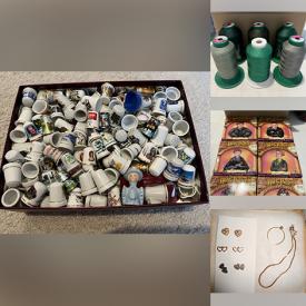 MaxSold Auction: This online auction features thimble collection, art glass, collector bells, games, CDs, Lampe Bergers, sewing & crafting supplies, power tool, quilt, Harry Potter collectibles, sports trading cards, area rug, puzzles, men’s & women’s clothing & footwear, pet products, small kitchen appliances, fitness gear, gold & costume jewelry, watches, printer, planters, office supplies, stained glass supplies, AeroGarden, AJ Casson prints, video games, DVDs, Evesham, and more!