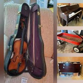 MaxSold Auction: This auction features  Steinway Piano, Sterling Serving Ware, Sterling Candleholders,  Jewelry, Dishes, Copper Pots, Antique Decor, Framed Art, Portable Air Conditioners, Golf Clubs, Dresser, Dolls,   Linens, Clothing, Hats, Stamps, Books, Coins, China Cabinet, Glassware, Lamps, Art Supplies, Vintage Toys, Games, Violin,  Recumbent Bike ,  Office Supplies, Purses, Candles, Vintage Molds, French Horn,   and much much more!