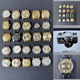 MaxSold Auction: This online auction features men’s & women’s watches, watch display stands, vintage watch repair tools, jewelry pouches & boxes, and watch parts such as crowns, movements, clasp, hands, gaskets, dials, crystals, and more!