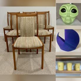 MaxSold Auction: This online auction features teacup/saucer sets, nesting dolls, Wade pottery, women’s footwear, art glass, teak furniture, pet products, vinyl records, bar towels, art pottery, bike, sewing machine, garden tools, and more!