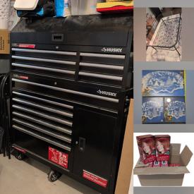 MaxSold Auction: This online auction features rolling tool chest, new beauty products, small kitchen appliances, craft supplies, DVDs, crochet wall art, glass top tables, area rug, games, Blu-Rays, thimble collection, office supplies, metal wall hanging, toys, BNIP gift bags, small fridge/freezer, snowblower, and much, much, more!!!