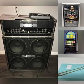 MaxSold Auction: This online auction features power ride-on vehicle, wicker furniture, CDs, art glass, area rugs, vintage books, hanging pendant lamps, bikes. pet products, dollhouses, teacup/saucer sets, Disney collectibles, costume jewelry, vintage ads, art books, bowling balls, craft supplies, antique oil lamps, perfume bottle, NIB collector Barbies, guitars, amps, decorative plates, coffee table books, stamps, vintage refrigerator, slot machine, electronic drums, and much, much, more!!!