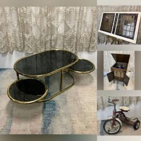 MaxSold Auction: This online auction features commercial refrigerator, vintage glass bottles, Polynesian wooden mask, stereo components, antique phonograph, vinyl records, guitar, Leland Bell prints, stained glass window & light, thermometer collection, video games, sports collectibles, sports trading cards, small kitchen appliances, vintage tricycles, NIB light fixture, grow light bulbs, comics, DVDs, stamps, Pokemon cards, amps, fitness gear, hand tools, garden tools, and more!
