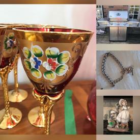 MaxSold Auction: This online auction features plant pots, patio furniture, BBQ grill, silver & gold jewelry, costume jewelry, watches, enamel jewelry boxes, art pottery, small kitchen appliances, Waterford crystal, area rugs, office supplies, Venetian glass, Cranberry glass, Asian ware, Asian spice jars, souvenir spoons, art glass, vintage smoker’s cabinet, desks, beauty appliances, TV, sewing machine, refrigerator, upright freezer, vinyl records, games, vintage marbles, Lladro figurines, Evesham, Copenhagen plates, Bunnykins, stamps, coins, play stove & fridge, dollhouse, garden tools, and much, much, more!!!