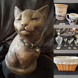 MaxSold Auction: This online auction features Longaberger baskets & pottery, Swarovski figurine, gemstone jewelry, porcelain doll, decanter set, Cambridge Portia stemware, pearl necklace, silver jewelry, and more!!