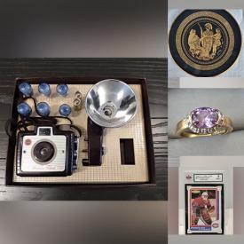 MaxSold Auction: This online auction features sewing supplies, ceramic masks, toys, CDs, stein, games, power tools, coins, antique steamer trunk, vintage vanity, fashion jewelry, Coca-Cola collectibles, teacup/saucer sets, vintage cameras, craft supplies, Carnival glass, Disney collectibles, vinyl records, fine jewelry, art glass, decorative plate, perfume atomizer, Royal Doulton figurine, art pottery, sports trading cards, and much, much, more!!!