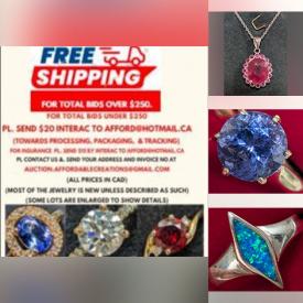 MaxSold Auction: This online auction features gemstone jewelry, gold jewelry, silver jewelry, coins, jewelry findings, and loose gemstones such as aquamarines, sapphires, opals, peridots, emeralds, rubies, lolites, carved opals, and much, much, more!!!