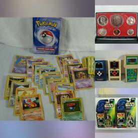 MaxSold Auction: This online auction features collectible medallions, vintage electronic games, proof sets, vinyl records, Indigenous artwork, vintage books, DVDs, Star Wars collectibles, marbles, watches, military patch collection, office supplies, antique bottles, military memorabilia, Pokemon collectibles, coins, TV, model kits, antique postcards, glass insulators, sports memorabilia, and much, much, more!!!