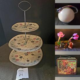 MaxSold Auction: This online auction features McCoy pottery, cookie jars, James Kent pottery, MCM vintage Art Deco teapot, vinyl records, Bill Reid print, Depression glass, Calton ware, milk glass, perfume bottle, Shawnee pottery, game, puzzles, Hull Tokay vases, vintage ashtrays, table lighter, vintage Pyrex, Blue Mountain Pottery, boudoir lamps, and much more!!