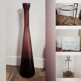 MaxSold Auction: This online auction features First Day stamp collection, TV, wood carvings, snowboots, ukuleles, art glass, collector plates, vintage trunk, Eileen Gray MCM tables, MCM brass sculpture, vintage magazines, power tools, fishing gear, sports equipment, garden art, mini-fridge, MCM Kartell Lizz stacking chairs, and more!