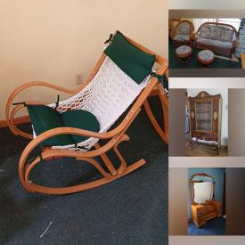 MaxSold Auction: This online auction features wicker furniture, area rug, Papasan chair, bunk beds, chaise longues, antique sideboards, Barrister bookcases, antique rocking chairs, antique drafting table, patio furniture, Art Deco vanity, enamel-topped farm tables, standing wardrobe, and more!