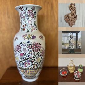 MaxSold Auction: This auction features Food Processor, Trunk, Planters, Ottoman, Binoculars, Dishes, Lamps, Tote Bag, Flatware, Figurines, Cards, Clocks, Paperweights, Art, Pillows, Teddy Bears, Vases, Barware, Bike, Settee, Ladder, Air Purifier and much much more!