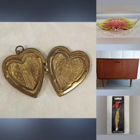 MaxSold Auction: This online auction features art glass, decorative plates, vintage watches, sports collectibles, banknotes, coins, sports trading cards, sunglasses, Braille books, fishing gear, vinyl records, MCM record cabinet, NIB dehumidifier, NIB bread maker, and more!!